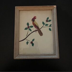 Vintage Mixed Media Art with Bird